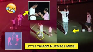 🤣Messi's Son Thiago Nutmegs Him At Inter Miami Presentation | Fans Interacts!