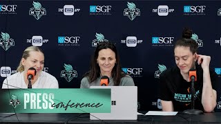 Sandy Brondello, Marine Johannès, and Breanna Stewart Press Conference | Liberty vs. Sparks