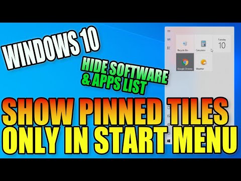 Show Pinned Tiles Only In Windows 10 Start Menu PC Tutorial | Hide Software & Apps List