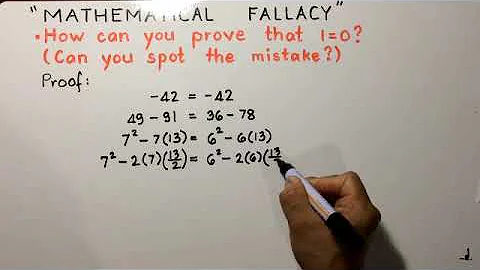 Mathematical Fallacy 1 (How can you prove that 1=0?) Can you spot the mistake?