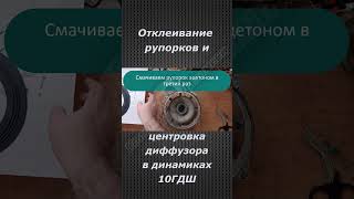 Отклеивание рупорков и центровка диффузора в динамиках 10ГДШ