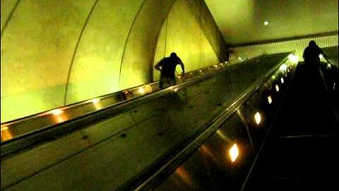 Running up the down escalator