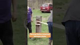 Here's how Native American lacrosse sticks are carved. #lacrosse #crafts #lacrossesticks