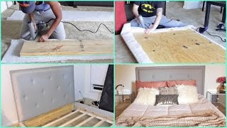 Hey Loves! In this video, I will share how I made my own upholstered, tufted bed frame/headboard from SCRATCH!! 