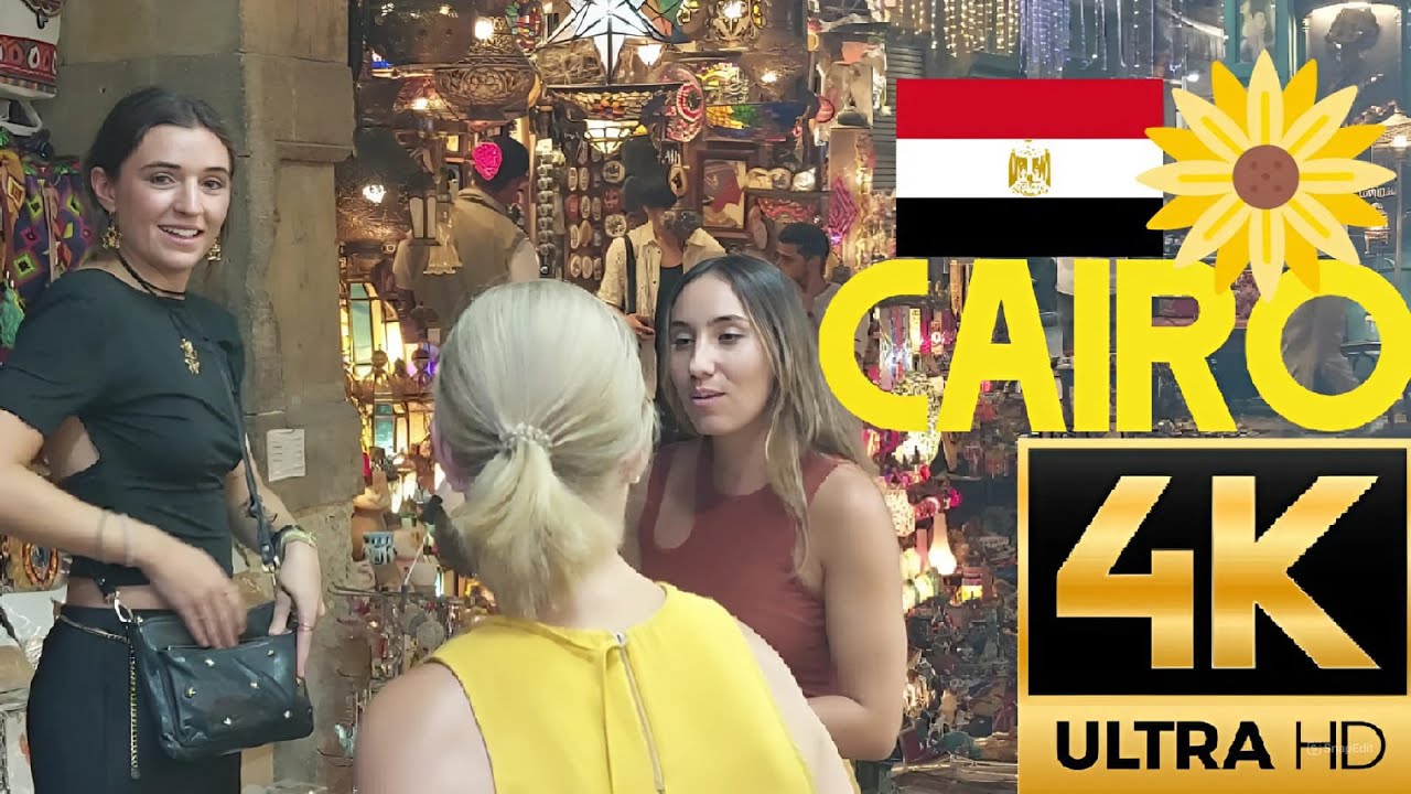 🇪🇬 CAIRO EGYPT, WALKING TOUR, KHAN EL-KHALILI BAZAAR, CAIRO CITY WALK, 4K60FPS #walkingtour #travel
