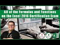 Excel 2016 Exam 77-727 - All of the Formulas and Functions on the Excel 2016 Certification Exam