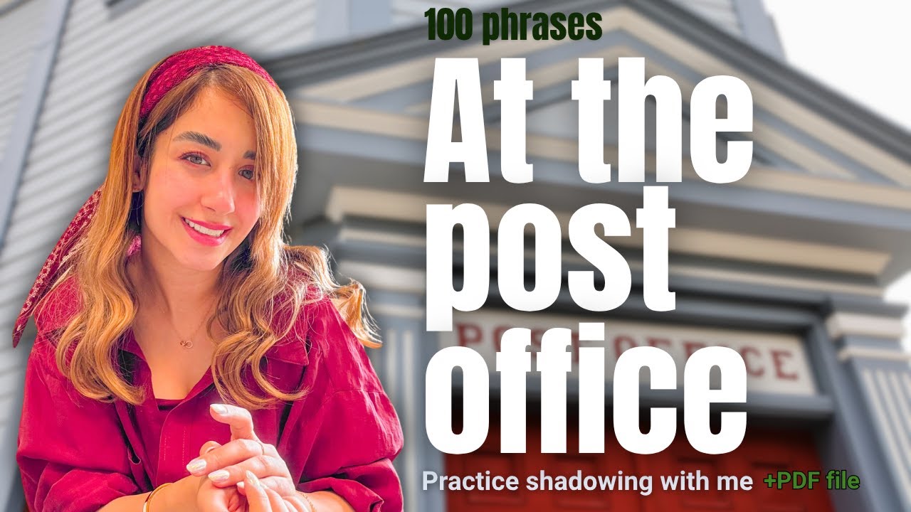 English at the post office|Practice shadowing with me| مکالمه انگلیسی ...