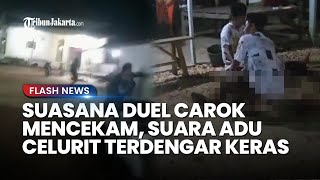 SUASANA MENCEKAM DUEL CAROK Hasan-Wardi Terekam Hp Warga, Terdengar Takbir hingga Gesekan Celurit