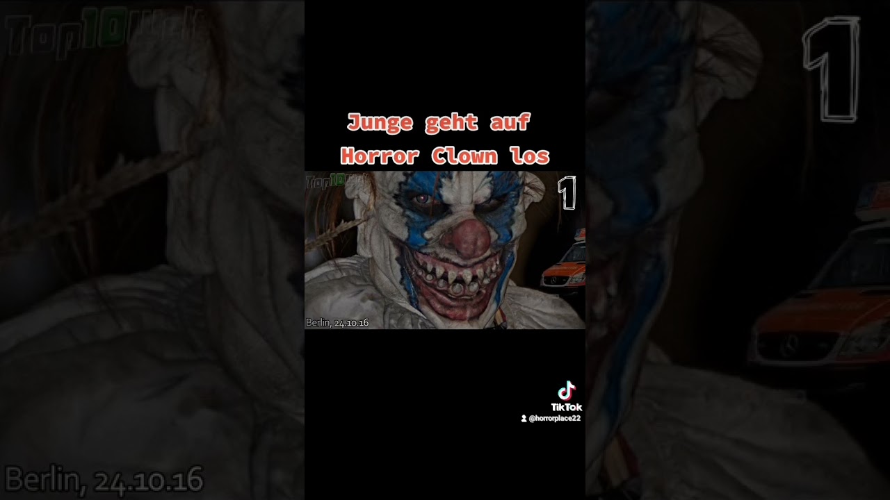 Junge geht auf horror clown los 
