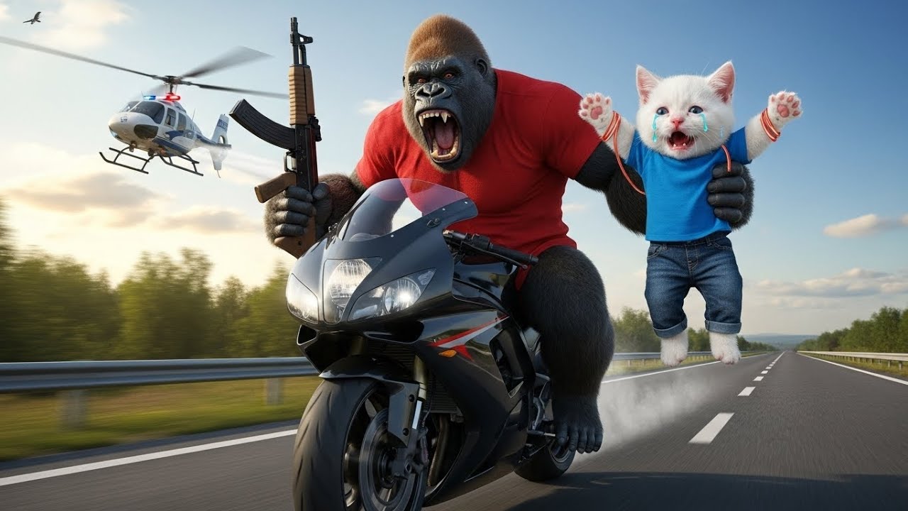 🦍Gorilla Kidnaps Kitten 🐱😱 Cat Dad’s Epic Rescue! 