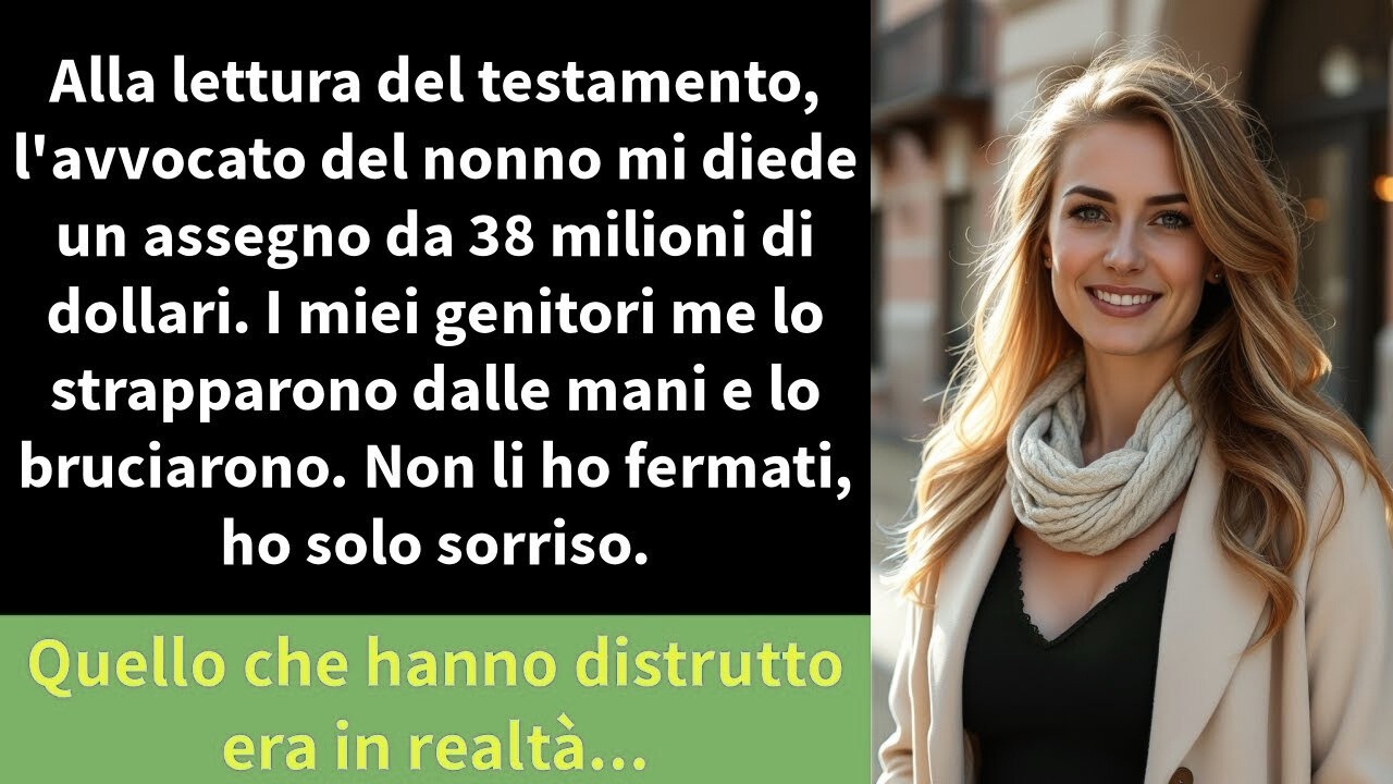 Alla lettura del testamento, l'avvocato del nonno mi diede un assegno da 38 milioni di dollari