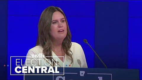 Sarah Huckabee Sanders reacts to winning Arkansas ...