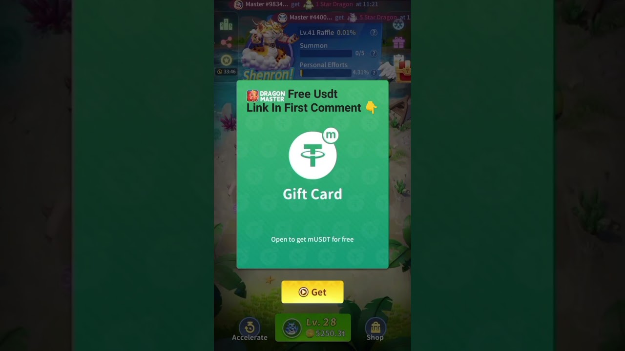 How To Get Free Usdt | Dragon Master Game |