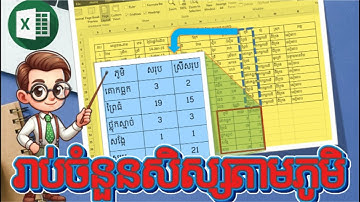 ការរាបចំនួនសិស្សតាមភូមិក្នុងកម្មវិធី excel។រៀនWordដំបូង។រៀនExcelដំបូងនិងកម្មវិធីផ្សេងៗទៀត