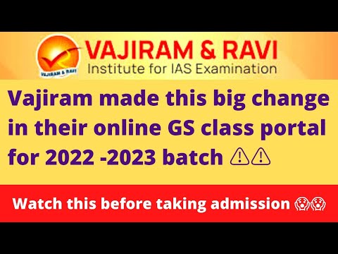 Vajiram and Ravi online class 2022 | Big change made in online class by Vajiram