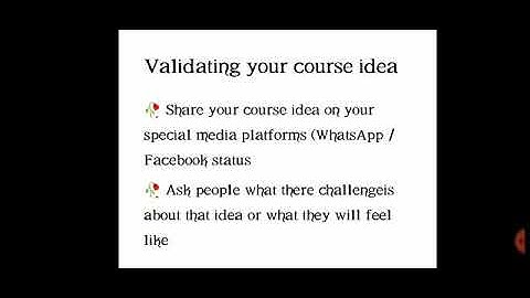 How to Validate your course Idea