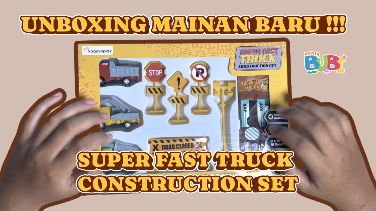 Unboxing Super Fast Truck Construction Set Mainan Excavator, Dump Truk, dan Truk Derek | Dunia Bubi