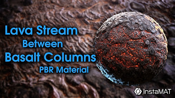 Learn How to Create a Lava Stream Flowing Between Basalt Columns PBR Material in InstaMAT - Tutorial