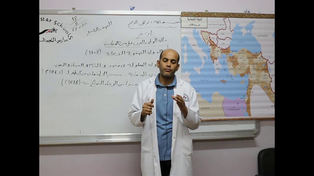 مادة التاريخ للصف التاسع  الأساسي /  درس حالة الوطن العربي قبل مجئ العثمانيين