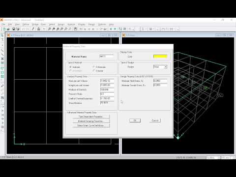 Video Hướng dẫn sử dụng sap2000: Định nghĩa vật liệu thép - youtube