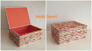 Making Box with Shoes Boxes and Wool,Diy Storage Basket,Boxes Recycle, Ayakkabı Kutusu Geri Dönüşümü