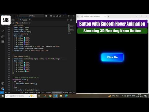 Futuristic Neon Button with Smooth Hover Animation | HTML & CSS | No javascript