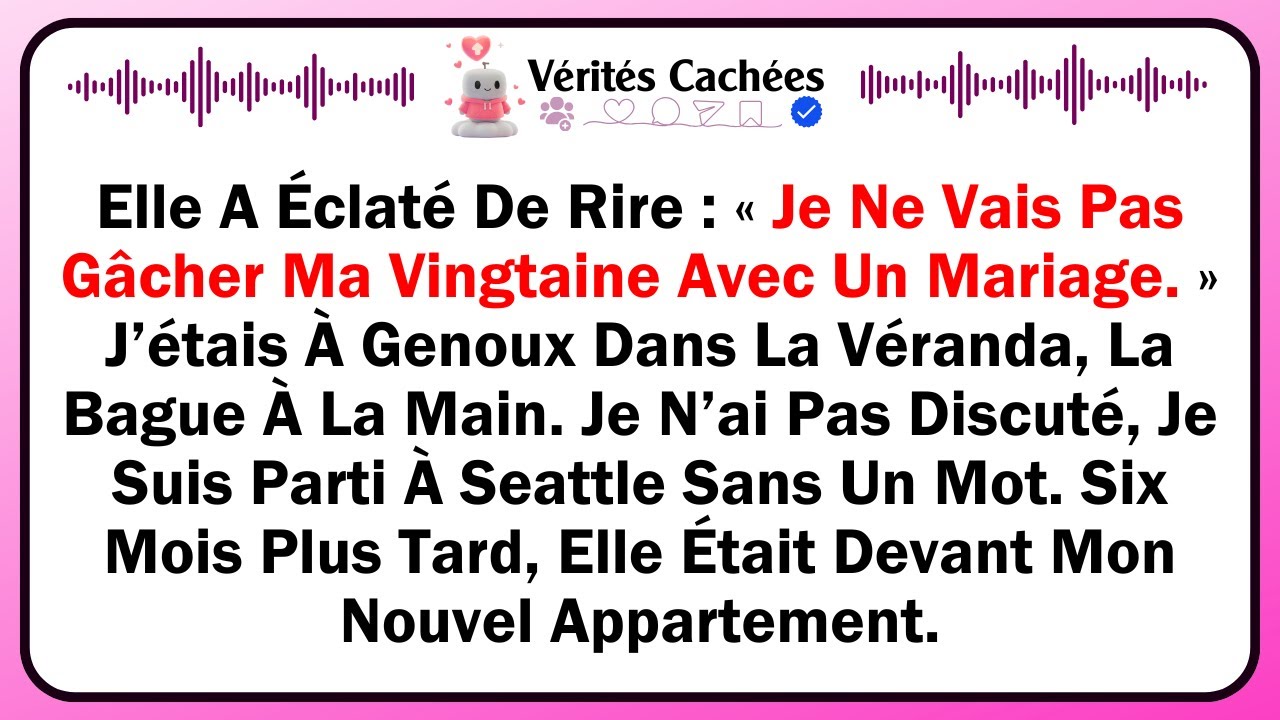 Elle A Éclaté De Rire  « Je Ne Vais Pas Gâcher Ma Vingtaine Avec Un Mariage. » J’étais À...