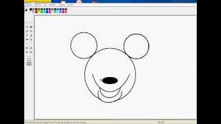 Como Dibujar A Mickey Mouse Utilizando Paint  .