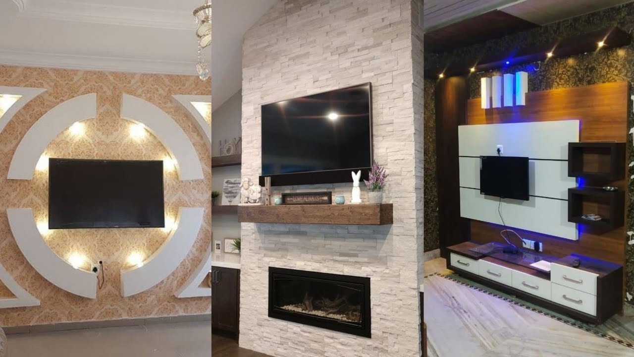 Top 100 Lcd wall units design//TV cabnit design/Modern wall rack & Lcd ...