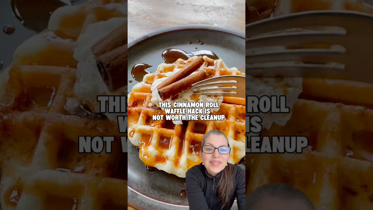 I regret trying this cinnamon roll waffle trick #shorts #cookingfails #glutenfreebaking #waffles