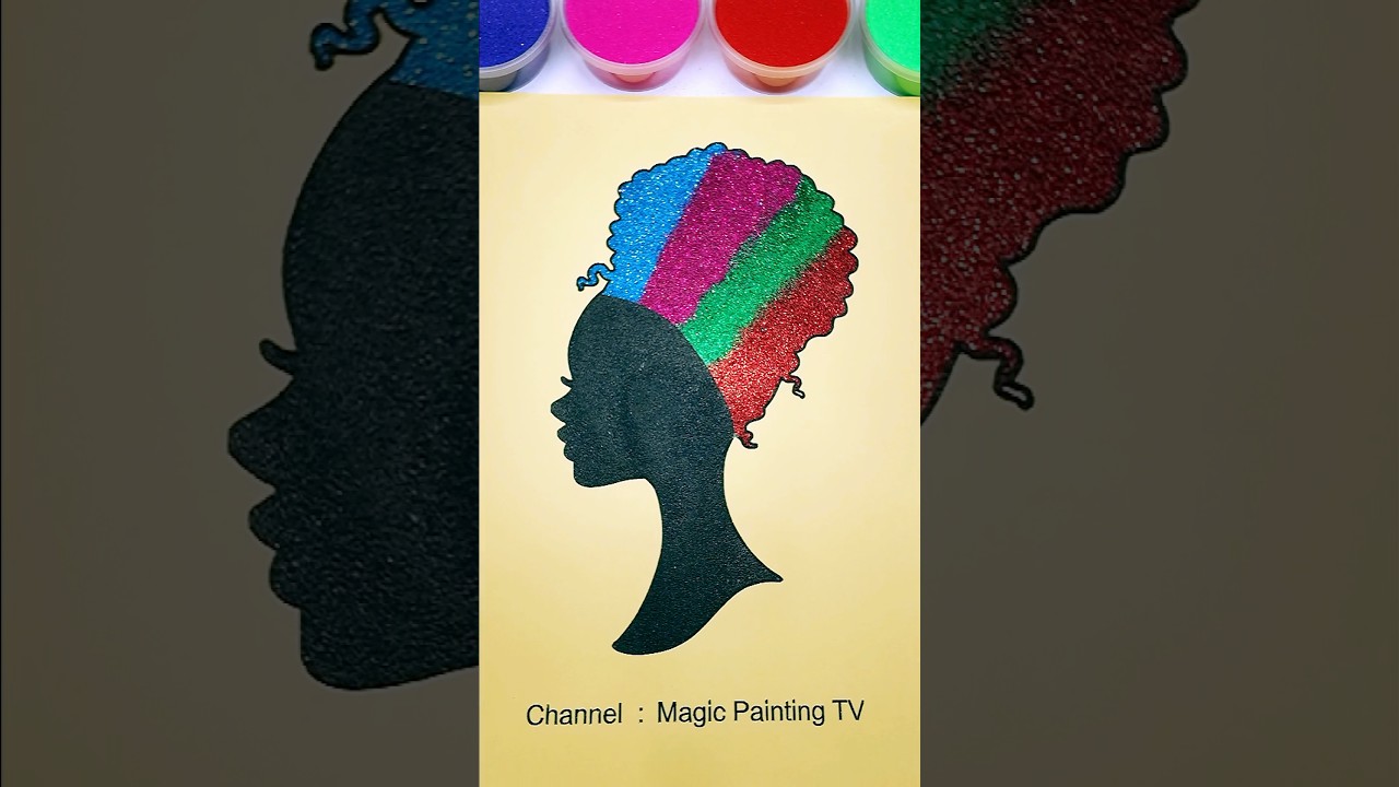 Barbie Girl Afro Hairstyle💖Glitter Art for Kids 