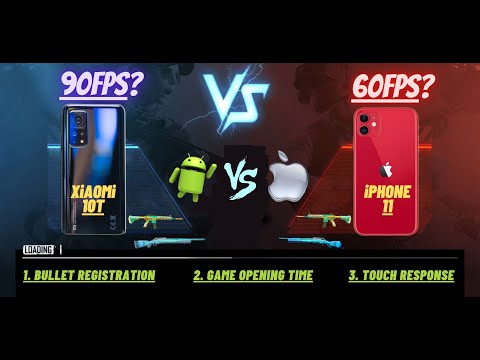 Android vs iPhone PUBG Comparison Test - 60fps vs 90fps - Mi 10T VS iPhone 11 |Best device for PUBG?