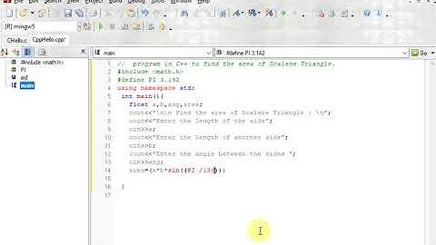 program in C++ to find the area of Scalene Triangle