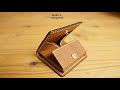 【レザークラフト】型紙付き　コインケースの作り方【Leather craft】With pattern Making a coinpurse