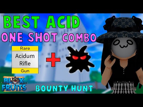 『Best Acid Rifle One Shot Combo』Bounty Hunt l Roblox | Blox fruits update 16 | 25M |  fer999