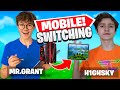 Switching to MOBILE for 24 Hours! GRANT Teaching FAZE H1ghsky1 MOBILE Fortnite! *Hard*