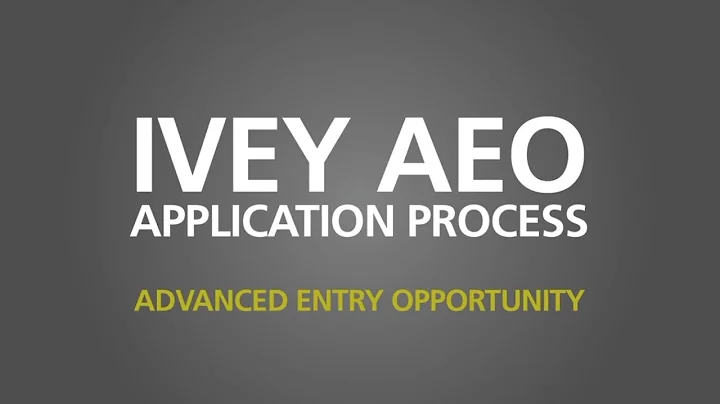 Ivey AEO Application Process