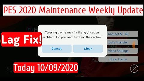 PES 2020 Mobile Maintenance and Lag fix. PES 2020 Weekly update today 10/09/2020.  Watch this video