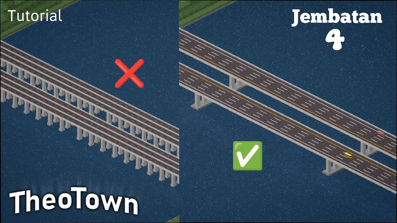 Tutorial!! Membuat jembatan yang memiliki beberapa ruas || Theotown || Jembatan