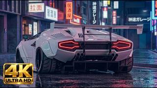 Widebody Lamborghini Countach 4K Live Wallpaper 🌧️ | Neon Tokyo Rain | 10 Hours