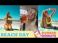 TRYING DUNKIN DONUTS FOR THE 1ST TIME, BEACH DAY | GRACE TAYLOR