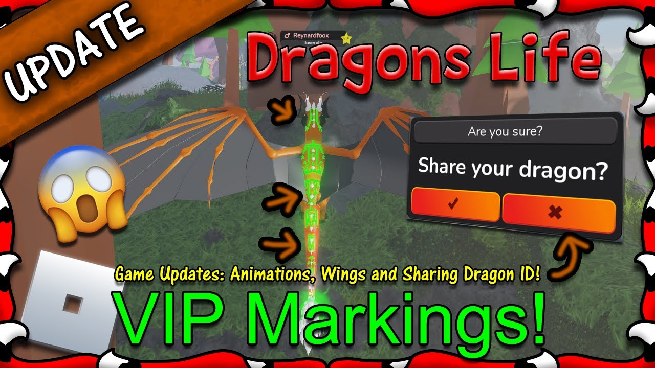 ROBLOX Dragons Life VIP Markings & Sharing Dragon ID! 43 1080HD