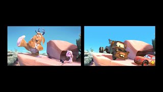 Cars/Boundin' Easter Egg Comparison