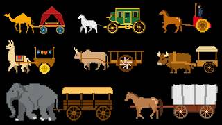 Animal-Powered Vehicles Camel Cart Elephant Wagon More Pixel Art