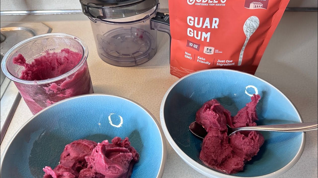 Ninja Creami Recipes! Grape juice sorbet with guar gum. ninjacreami 