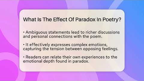 What Is The Effect Of Paradox In Poetry? - The Prose Path