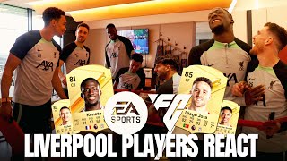 Liverpool players react! HILARIOUS Jota \& Konate partnership | EA SPORTS FC 24 ratings revealed