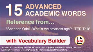 15 Advanced Academic Words Ref from \\