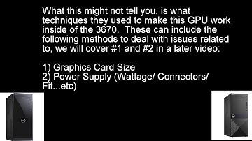 Dell Vostro 3670| Great site to see what GPU