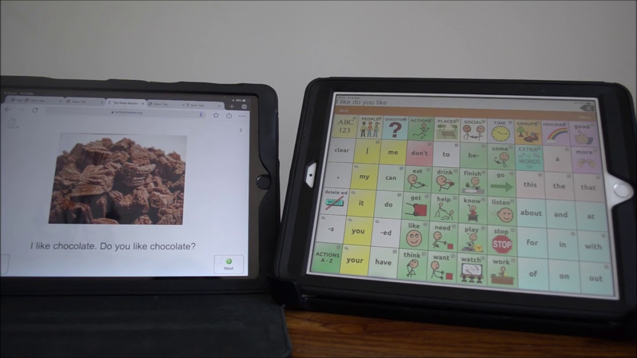 Aided Language Input to model "like" and "do not like" using touch chat
